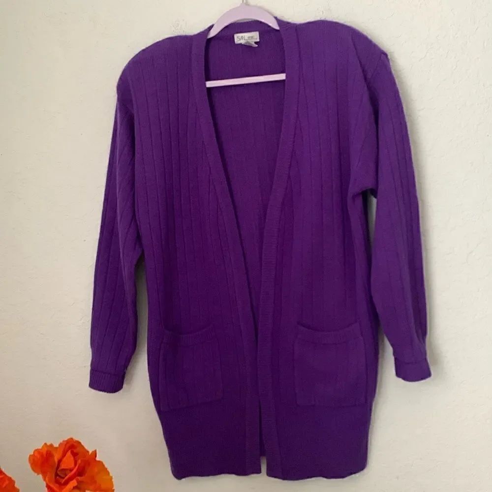 SML Sport Wool Blend Sweater Open Front Cardigan Size L